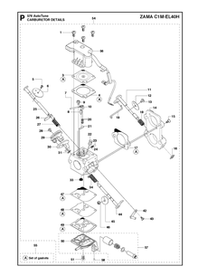 Carburetor Details Diagram and Parts List for 576XP 20101000001-20130900000 Husqvarna Chainsaw