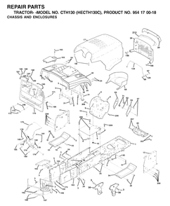 Chassis And Enclosures Diagram and Parts List for CTH130 (954170018-C)(2001-02) Husqvarna Lawn Tractor