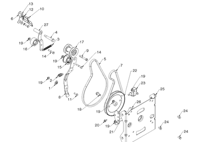 Chassis, Engine And Pulleys 1 Diagram and Parts List for ST227P (96191008805)(2019-03) Husqvarna Snow Blower