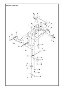 Frame Diagram and Parts List for R418TS AWD Husqvarna Lawn Mower