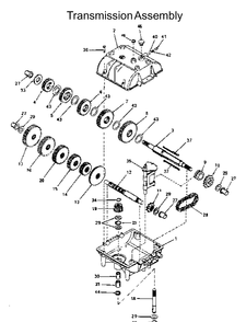 Transmission Diagram and Parts List for WG3613P (968999116)(2005-11) Husqvarna Lawn Mower