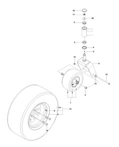 Wheels Tires Diagram and Parts List for P-ZT48CA (966663802)(2012-08) Husqvarna Lawn Mower