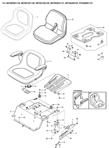 Seat Diagram and Parts List for Z254F  Husqvarna Lawn Mower