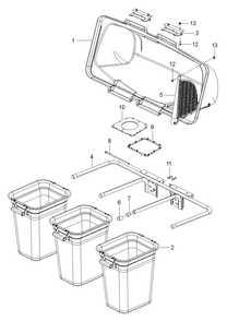 Bagger Diagram and Parts List for Z2483-BAGCC  Husqvarna Lawn Tractor Accessories