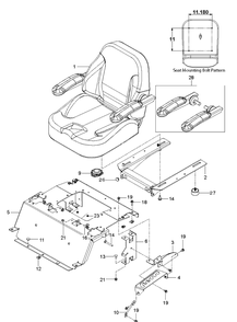Seat Diagram and Parts List for Z248F (96784480101)(2018-10) Husqvarna Lawn Mower