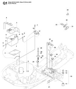 Electrical 2 Diagram and Parts List for RIDER15V2AWD (965200901)(2009-04) Husqvarna Lawn Mower