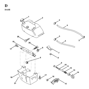 Dash Diagram and Parts List for LT125 (954170002-A)(1997-03) Husqvarna Lawn Tractor