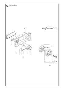 Clutch Diagram and Parts List for K650CUT-N-BREAK 2007-01 Husqvarna Circular Saw