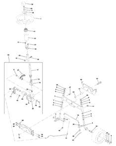 Steering Assembly Diagram and Parts List for LT120 (954140047-A)(1998-01) Husqvarna Lawn Tractor