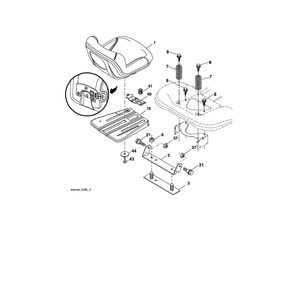 Seat Diagram and Parts List for 917289540  Husqvarna Lawn Tractor
