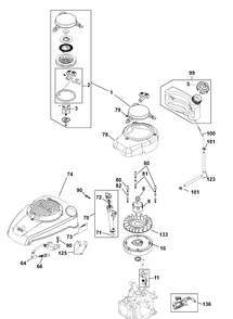 Engine Image 1 Diagram and Parts List for 6021P (917384510)(2010-01) Husqvarna Lawn Mower
