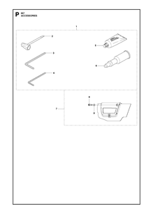 Accessories Diagram and Parts List for 357XP 20100600001-20111800000 Husqvarna Chainsaw