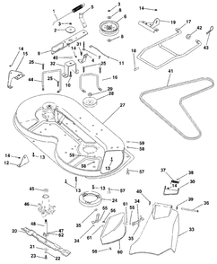 Mower Deck Diagram and Parts List for LR121 (954140001-A)(1996-08) Husqvarna Lawn Tractor