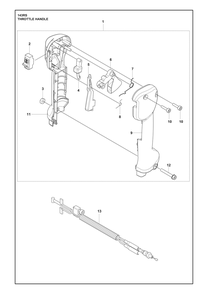 Throttle Controls Diagram and Parts List for 143RS  Husqvarna Brush Cutter