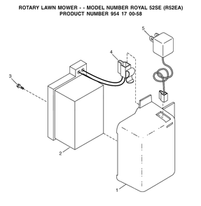 Battery Diagram and Parts List for ROYAL52 (954170058-A)(2002-01) Husqvarna Lawn Mower