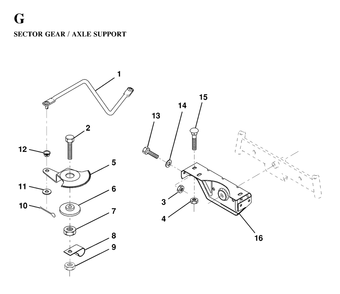 Sector Gear / Axle Support Diagram and Parts List for LT130 (954820081-D)(1997-03) Husqvarna Lawn Tractor