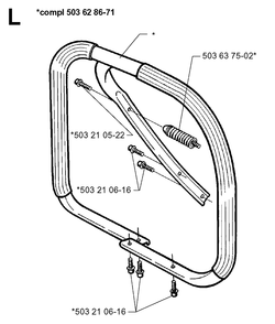 Handle Diagram and Parts List for 371XP 19960900001-19963500000 Husqvarna Chainsaw