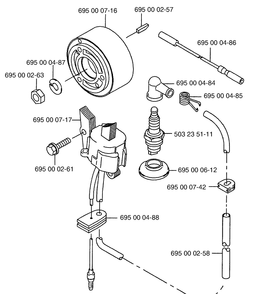 Ignition / Flywheel Diagram and Parts List for 155BF (Carb II)(2001-04) Husqvarna Leaf Blower / Vacuum