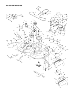 Mower Deck / Cutting Deck Diagram and Parts List for TS142  Husqvarna Lawn Tractor