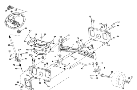 Steering Diagram and Parts List for TS348XD (96041043700)(2019-08) Husqvarna Lawn Tractor
