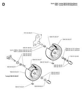 Wheels And Tires Diagram and Parts List for R11BIO 1999-04 Husqvarna Lawn Tractor