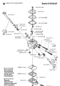 Carburetor Diagram and Parts List for 326P 20062800001-20081199999 Husqvarna Pole Saw