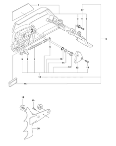 Clutch Cover Diagram and Parts List for 570AUTOTUNE 20104500001 - 20130900000 Husqvarna Chainsaw