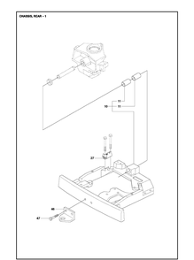 Chassis Rear 2 Diagram and Parts List for R214T AWD Husqvarna Lawn Mower