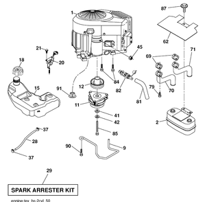 Engine Diagram and Parts List for YTH23V48 (96043008601)(2010-04) Husqvarna Lawn Mower