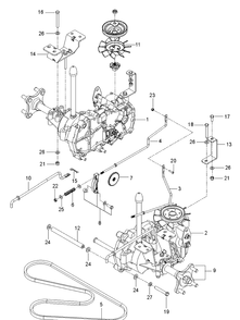 Hydraulic Pump - Motor Diagram and Parts List for RZ4623 (96700980201)(2015-05) Husqvarna Lawn Mower