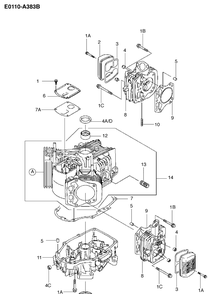 Crankcase Diagram and Parts List for FH430V 2003-06 Husqvarna Engine