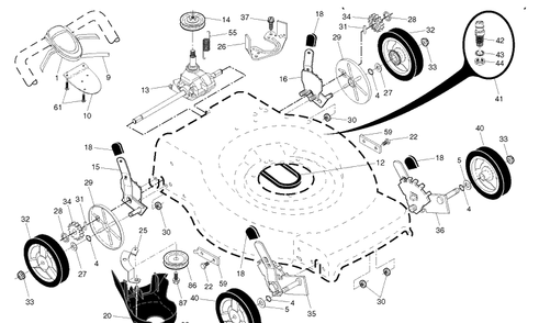 Drive Diagram and Parts List for LC356V (96141021200)(2018-08) Husqvarna Lawn Mower