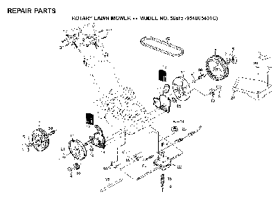 Repair Parts Diagram and Parts List for 56SFE (954065401C)(1995-04) Husqvarna Lawn Mower