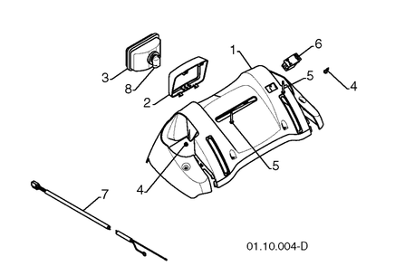 Handle 1 Diagram and Parts List for ST2109E (96191004005)(2012-06) Husqvarna Snow Blower