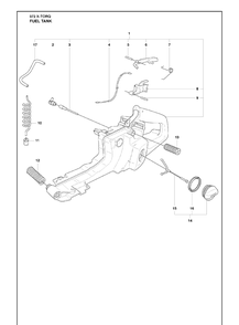 Fuel Tank Diagram and Parts List for 372 (X-TORQ)(2010-04) Husqvarna Chainsaw