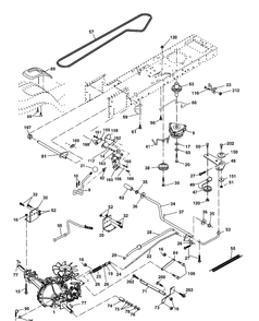 Drive Diagram and Parts List for YTH2148-LO21H48C (954572035)(2005-01) Husqvarna Lawn Tractor
