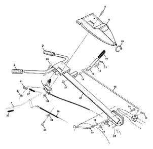 Handle Assembly Diagram and Parts List for 650CRT (954328030-A)(2000-11) Husqvarna Tiller