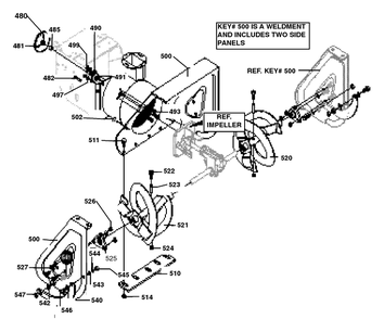 Auger Housing Assembly Diagram and Parts List for ST522H 1998-01 Husqvarna Snow Blower