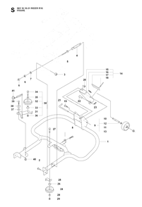 Frame Diagram and Parts List for R16 (965161601)(2007-06) Husqvarna Lawn Tractor