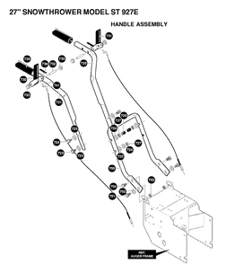 Handle And Controls Diagram and Parts List for ST927E 1997-01 Husqvarna Snow Blower
