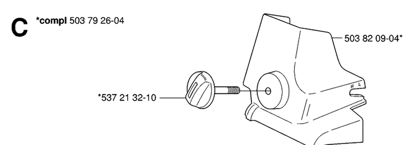 Filter Cover Diagram and Parts List for 338XPT 20063600001-Current Husqvarna Chainsaw