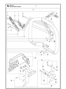 Heated Wrap Handle Diagram and Parts List for 592XP 592 XP-G Husqvarna Chainsaw