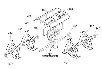 Tine Assembly Diagram and Parts List for 11054X37NB-CT20 2007 Husqvarna Cultivator