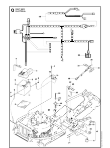 Electrical Diagram and Parts List for R322T AWD Husqvarna Lawn Mower
