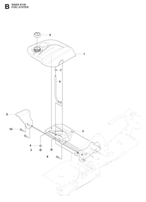 Fuel System Diagram and Parts List for R11R (966830401)(2009-04) Husqvarna Lawn Tractor