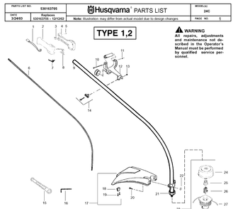 Part Location Diagram of 530057393 Husqvarna Throttle hsg right