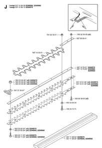 Cutting Equipment Diagram and Parts List for 323HD60 20062300001-20081400000 Husqvarna Hedge Trimmer