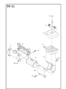 Tower 2 Diagram and Parts List for 335FR  Husqvarna Brush Cutter