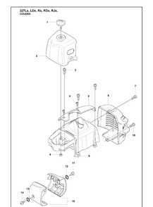 Covers Diagram and Parts List for 323RII 2009-08 Husqvarna Trimmer