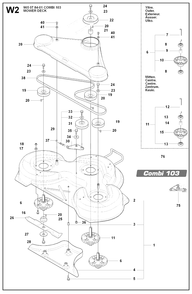 103cm Cutting Deck 2 Diagram and Parts List for R155AWD (965178701)(2007-03) Husqvarna Lawn Tractor